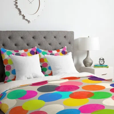 Deny Designs Duvet Cover Set In Gray,pink,orange