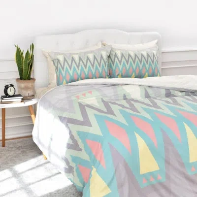 Deny Designs Duvet Cover Set In Green,blue,purple