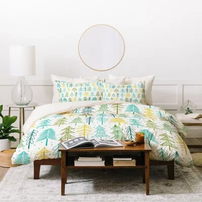 Deny Designs Duvet Cover Set In Green,cream