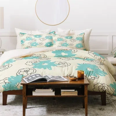 Deny Designs Duvet Cover Set In Ivory,turquoise
