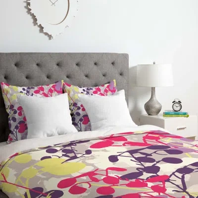 Deny Designs Duvet Cover Set In Pink,purple,yellow