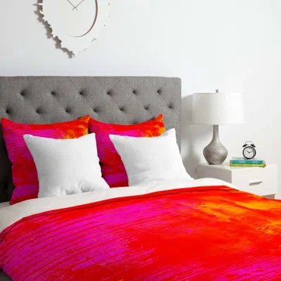 Deny Designs Duvet Cover Set In Pink,red,orange
