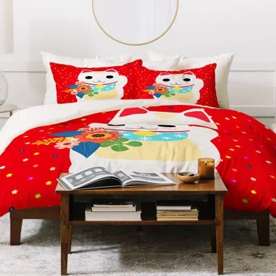 Deny Designs Duvet Cover Set In Red