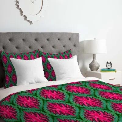 Deny Designs Duvet Cover Set In Red,green