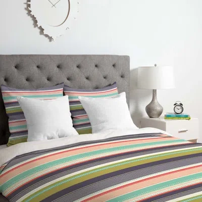 Deny Designs Duvet Cover Set In Red,orange,green