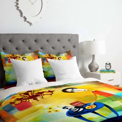 Deny Designs Duvet Cover Set In Yellow,green,blue