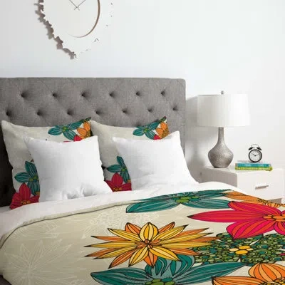 Deny Designs Duvet Cover Set In Yellow,green,red
