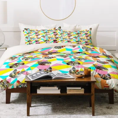 Deny Designs Duvet Cover Set In Yellow,pink,blue