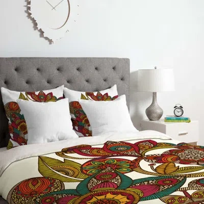 Deny Designs Duvet Cover Set In Yellow,red,brown