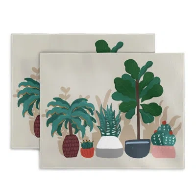 Deny Designs Earth Day 14" Cotton Placemat In Green