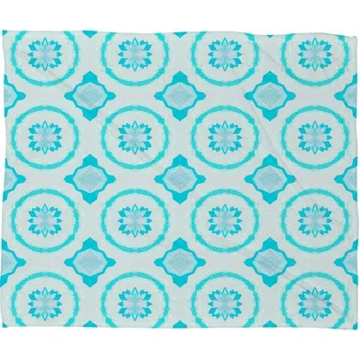 Deny Designs Elisabeth Fredriksson Crystal Flowers Fleece Throw In Blue