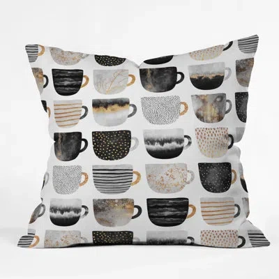 Deny Designs Elisabeth Fredriksson Pretty Coffee Cups Indoor/outdoor Throw Pillow