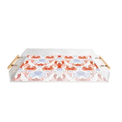 Deny Designs Emanuela Carratoni Crustacean Symphony Acrylic Tray In Blue