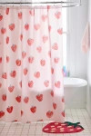Deny Designs Emanuela Carratoni For Deny Strawberries On Pink Shower Curtain In Pink At Urban Outfitters In Pink