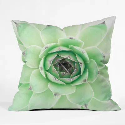 Deny Designs Emanuela Carratoni Mint Succulent Throw Pillow