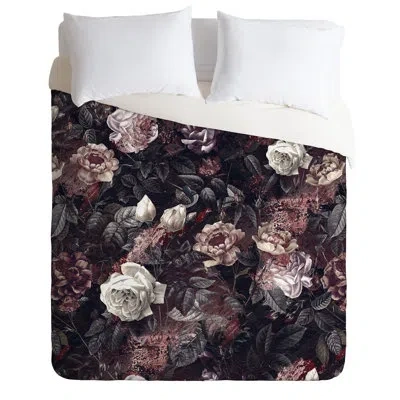 Deny Designs Exotic Garden Night Iii Duvet Cover Set In Green,red;green,red
