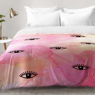 Deny Designs Eye Blush Comforter Set In Pink