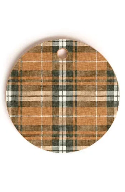 Deny Designs Fall Plaid Brown Cutting Board In Multi