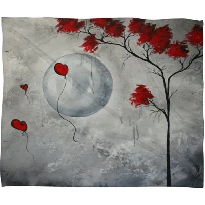 Deny Designs Far Side Of The Moon Throw Blanket In Gray;red