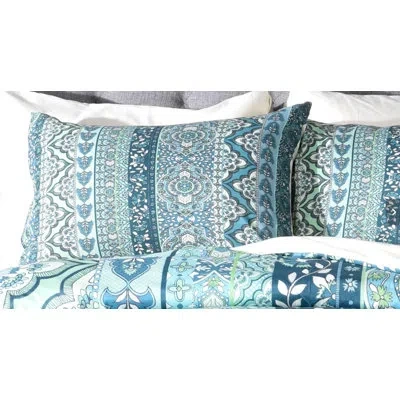 Deny Designs Farah Stripe Stripe Pillow Case In Blue