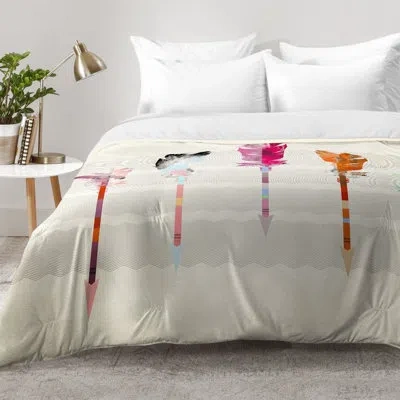 Deny Designs Feathered Arrows Comforter Set In Beige
