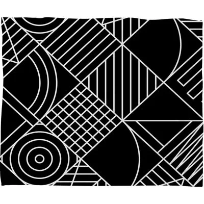 Deny Designs Fleece Blanket In Black