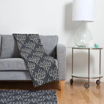 Deny Designs Flemings Coral Blanket In Gray;cream