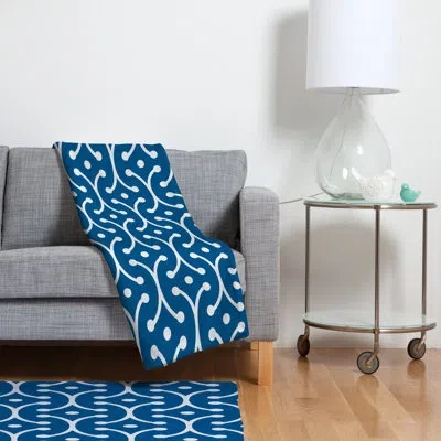 Deny Designs Flemings Denim Picket Blanket In Blue;white
