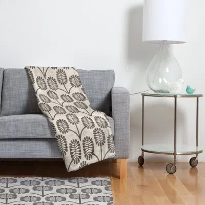 Deny Designs Flemings Fleece Blanket In Gray;cream