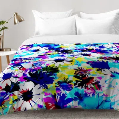 Deny Designs Floral Comforter Set In Blue
