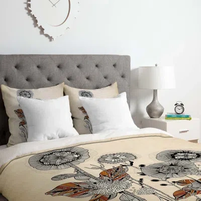 Deny Designs Floral Duvet Cover Set In Beige