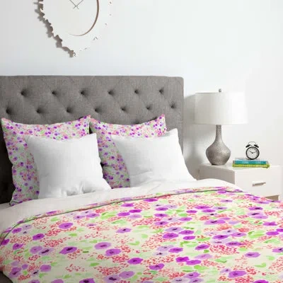 Deny Designs Floral Duvet Cover Set In Lavender