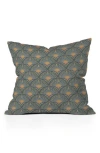 Deny Designs Floral Fan Square Throw Pillow In Green