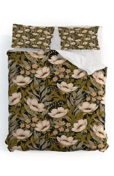 Deny Designs Floral Meadow Spring Green Duvet Cover & Shams Set
