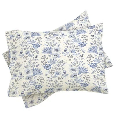 Deny Designs Floral Sham In Blue;gray