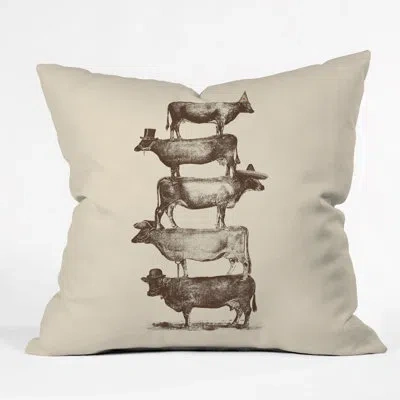 Deny Designs Florent Bodart Cow Nuts Throw Pillow