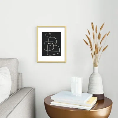 Deny Designs Flow Line Abstract Lines 01 Framed Art Print In Gold Metal Framed