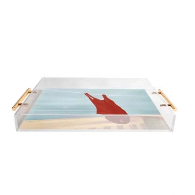Deny Designs Flow Line Bathing Suit Acrylic Tray In Blue