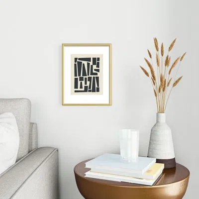 Deny Designs Flow Line Geometrical Play 1 Framed Art Print In White