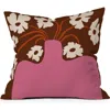 Deny Designs Flower Pot Square Throw Pillow In Brown