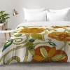 Deny Designs Flowers Comforter Set In Orange