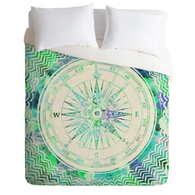 Deny Designs Follow Your Own Path Mint Duvet Cover Set