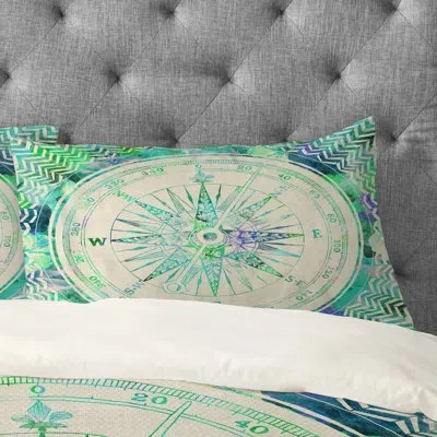 Deny Designs Follow Your Own Path Mint Pillowcase In Green