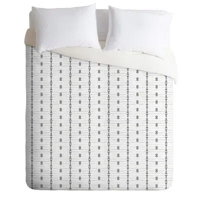 Deny Designs French Linen Tribal Stripe Duvet Cover In White