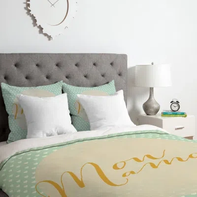 Deny Designs French My Love Duvet Cover Set In Orange