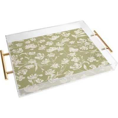 Deny Designs Gabriela Fuente Martine Acrylic Serving Tray In Green