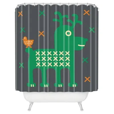 Deny Designs Gabriela Larios Modern Shower Curtain In Green