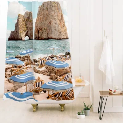Deny Designs Gal Design La Fontelina Beach Shower Curtain In Blue
