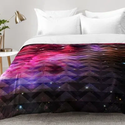Deny Designs Galaxy Elevator Comforter Set In Pink,brown