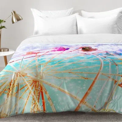 Deny Designs Galaxy Wheel Comforter Set In Blue,purple